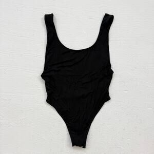 Sam Edelman Black Bodysuit S Open Back Double Lined Super Stretchy Scoop Neck